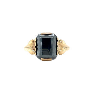 Gouden ring met hematiet 14 kt