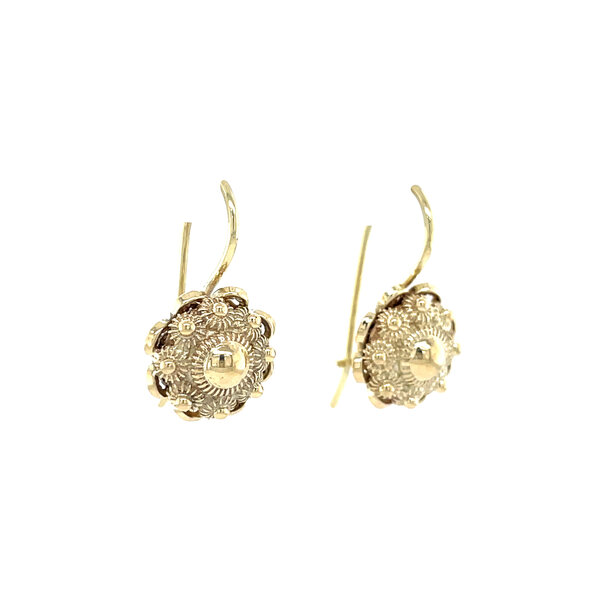 vintage Gouden vintage Zeeuwse knop oorhangers 14 kt