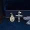 vintage Gold vintage cross pendant with pearl 14 kt