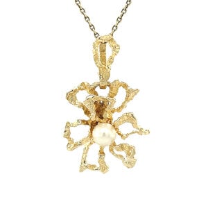 Gouden hanger met parel 14 krt