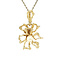 vintage Gouden vintage hanger met parel 14 krt