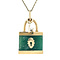 vintage Vintage lock pendant with jade 12 kt