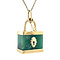 vintage Vintage lock pendant with jade 12 kt