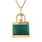 vintage Vintage lock pendant with jade 12 kt