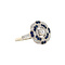 vintage Witgouden vintage dubbele entourage ring met saffier en diamant 14 krt