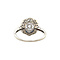 vintage Witgouden vintage dubbele entourage ring met saffier en diamant 14 krt