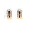 vintage Gold vintage stud earrings with diamond, ruby, sapphire and emerald 18 kt