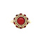vintage Gouden vintage entourage ring met bloedkoraal 14 kt