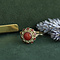 vintage Gouden vintage entourage ring met bloedkoraal 14 kt