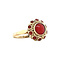 vintage Gouden vintage entourage ring met bloedkoraal 14 kt