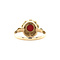 vintage Gouden vintage entourage ring met bloedkoraal 14 kt