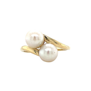Gouden ring met parel 14 kt