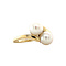 vintage Gold vintage hammered ring with pearl 14 kt