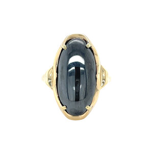 Gouden ring met hematiet 14 kt
