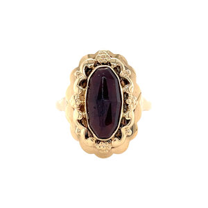 Gouden ring met granaat 14 kt