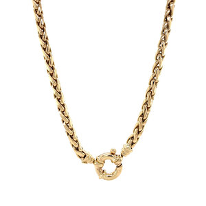 Gold foxtail necklace 14 kt