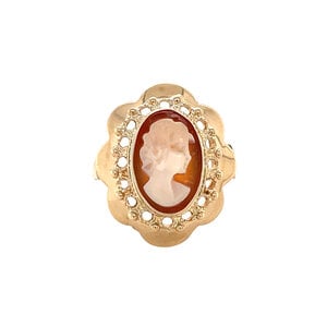 Gouden ring met camee 14 kt
