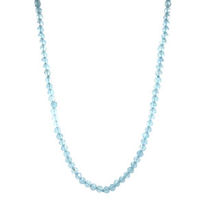 Aquamarijn collier met gouden sluiting 14 kt