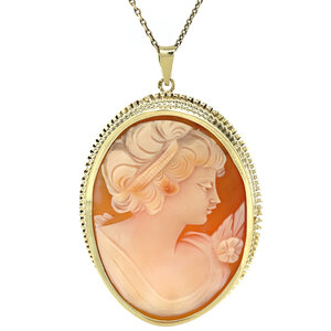 Gold pendant with cameo 14 kt