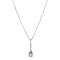 vintage Zilveren vintage collier met witgouden hanger met diamant 14 krt/925