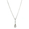 vintage Zilveren vintage collier met witgouden hanger met diamant 14 krt/925