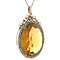 vintage Rose vintage entourage pendant with citrine, pearl and turquoise 9 kt