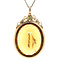 vintage Rose vintage entourage pendant with citrine, pearl and turquoise 9 kt