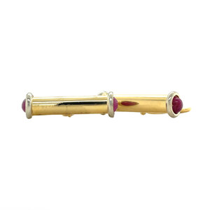 Gouden manchet knopen met robijn 18 krt
