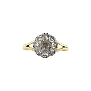 Gold ring with rose diamond 14 kt/950