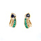 vintage Gold vintage ear studs with sapphire, emerald and diamond 14 kt