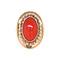 vintage Gouden vintage ring met bloedkoraal 14 kt