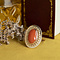 vintage Gouden vintage ring met bloedkoraal 14 kt