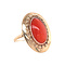 vintage Gouden vintage ring met bloedkoraal 14 kt
