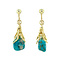 vintage 14 kt golden vintage earrings with turquoise