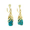 vintage 14 kt golden vintage earrings with turquoise