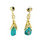 vintage 14 kt golden vintage earrings with turquoise