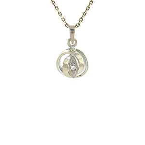 White gold pendant with diamond 14 kt