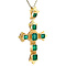 vintage Gold vintage cross pendant with emerald 14 kt