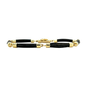 Gold bracelet with elephant hair 14 kt