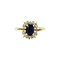 vintage Golden vintage entourage ring with sapphire and diamond 14 kt