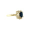 vintage Gouden vintage entourage ring met saffier en diamant 14 kt