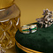 vintage Gold vintage ring with emerald, sapphire and diamond 14 kt