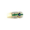 vintage Gouden vintage ring met smaragd, saffier en diamant 14 kt