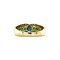 vintage Gouden vintage ring met smaragd, saffier en diamant 14 kt