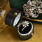 vintage Witgouden vintage entourage ring met diamant 14 kt