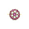 vintage Gold vintage cluster mid century ring ruby and pearl 14 kt