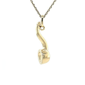 Gold tobacco pipe pendant 14 kt