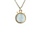 vintage Golden vintage drum pendant with mother-of-pearl and colored stone 14 kt