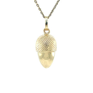 Gold acorn pendant 14 kt