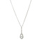 vintage Zilveren vintage collier met witgouden hanger met diamant 14 krt/925
